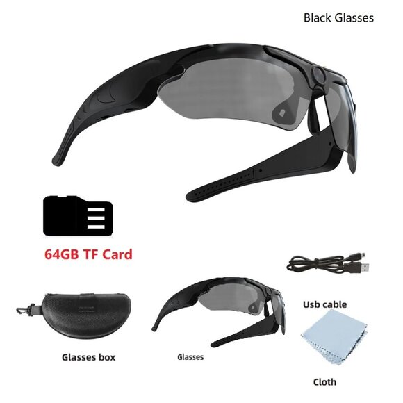 Wearable HD 1080P Camera Outdoor Cycling Glasses Polarized Lens Smart Camcorder